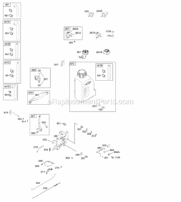 Controls Fuel Supply Governor Spring Diagram and Parts List for 219907-0131-E1  Briggs and Stratton Engine